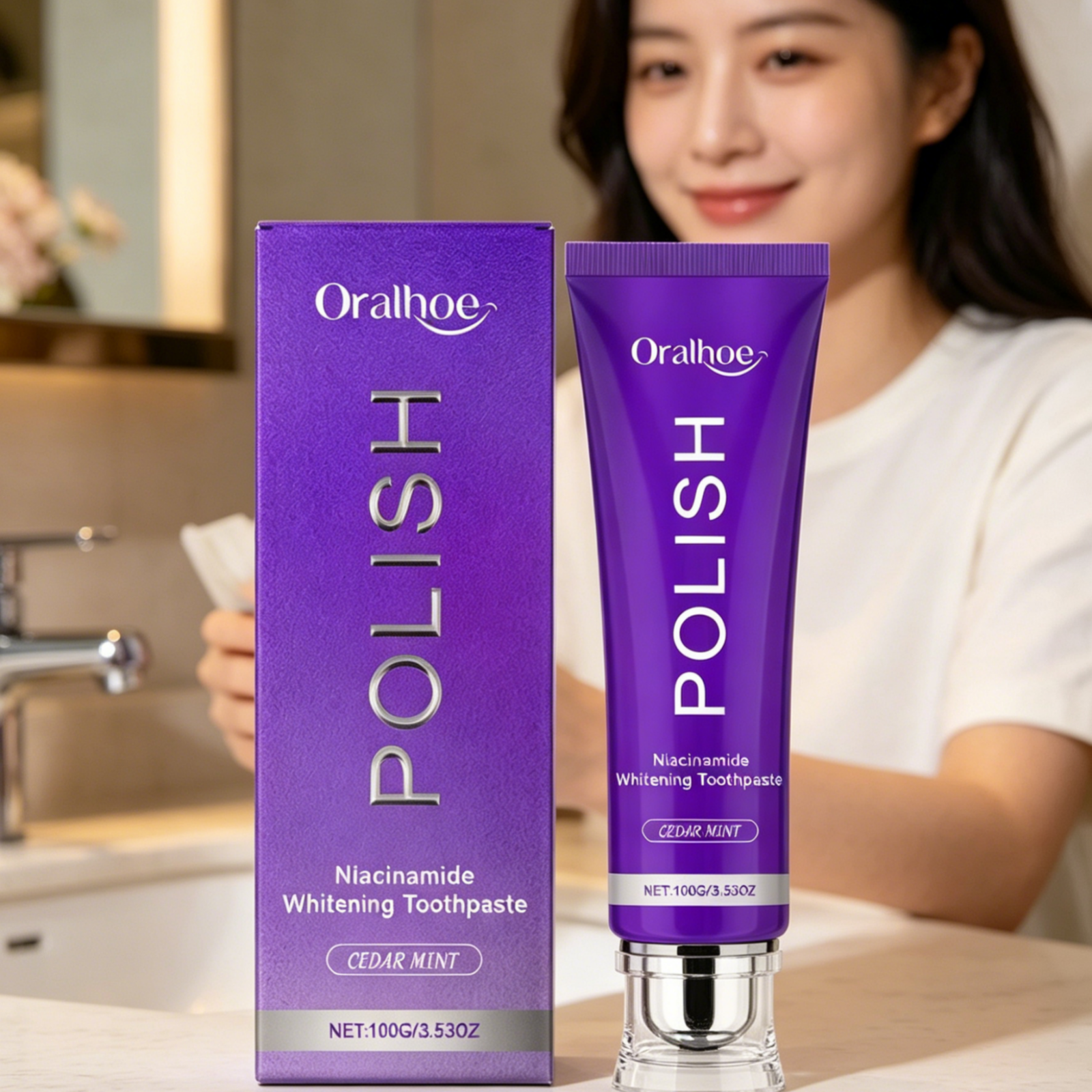 Teeth Whitening Natural - Oralhoe Niacinamide Whitening Toothpaste Powerful Cleaning