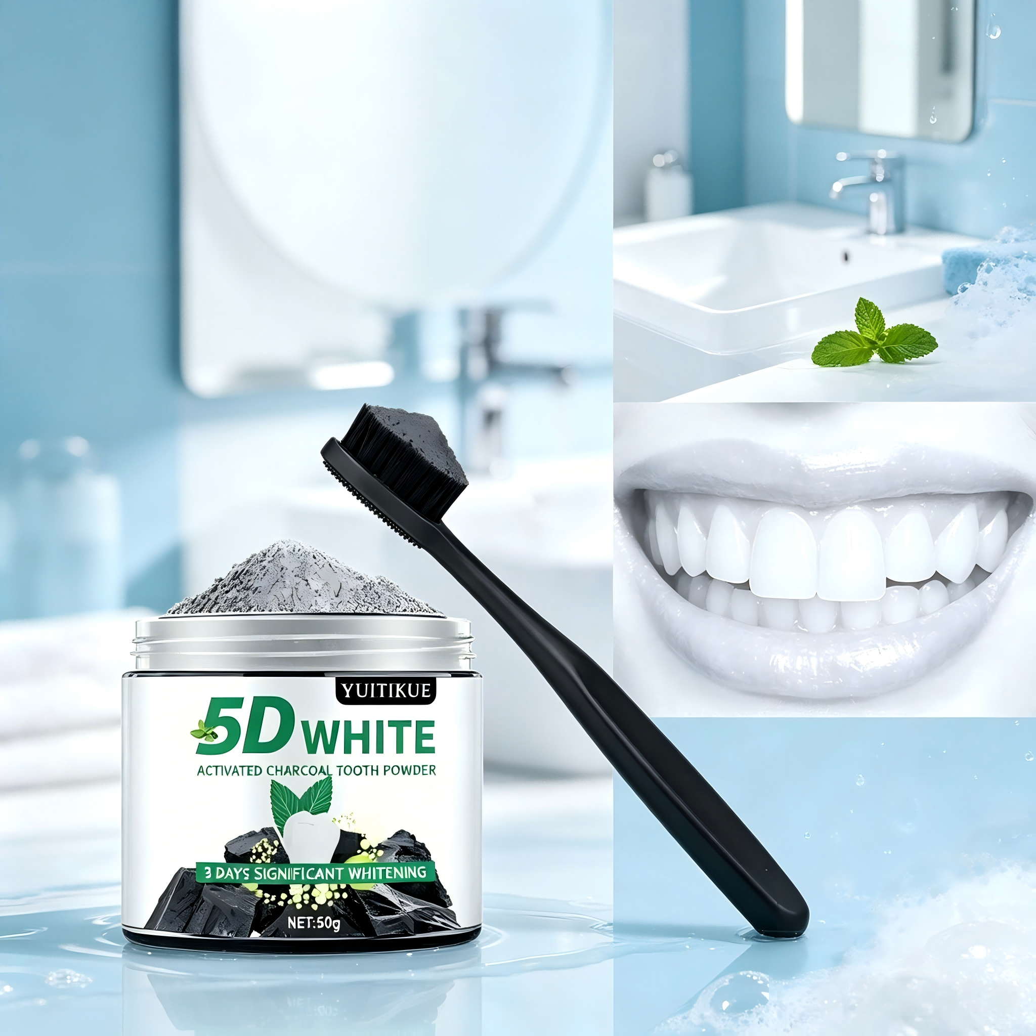 Teeth Whitening Charcoal - YUlTlKUE 5D White Activated charcoal Tooth