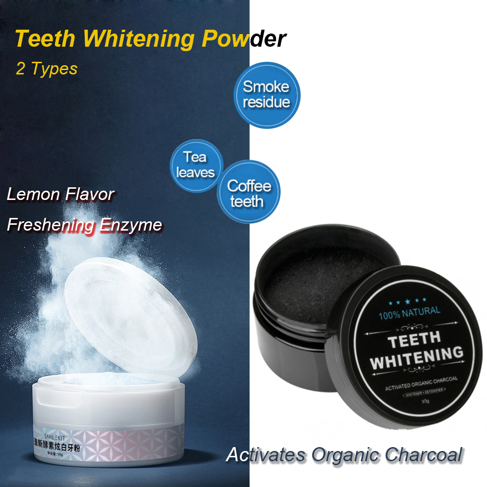 Teeth Whitening Activated Organic Charcoal - 2 Types Teeth Whitening Powder Natural