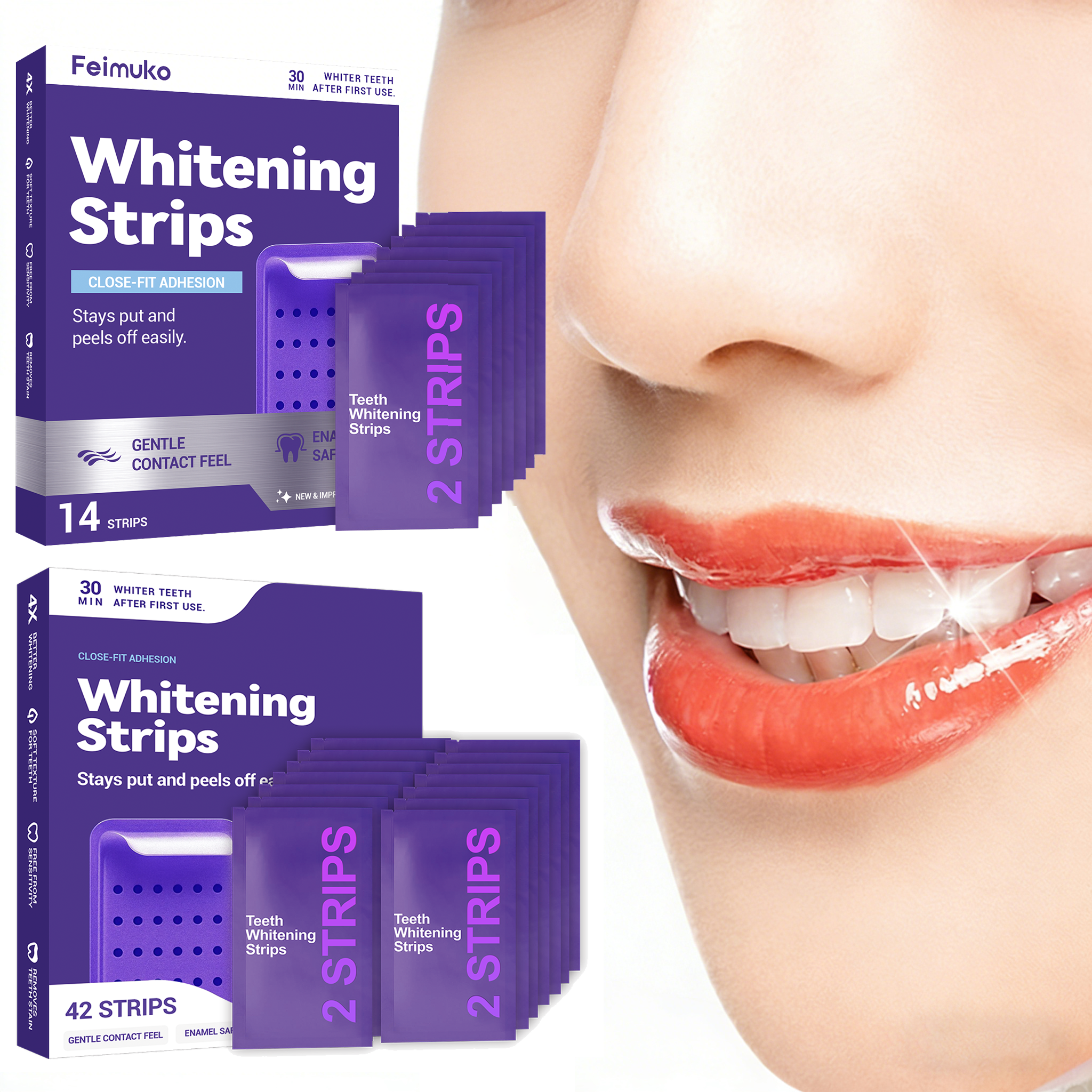 Teeth Whitening Natural - Purple Teeth Whitening Strips Brighteni Tooth