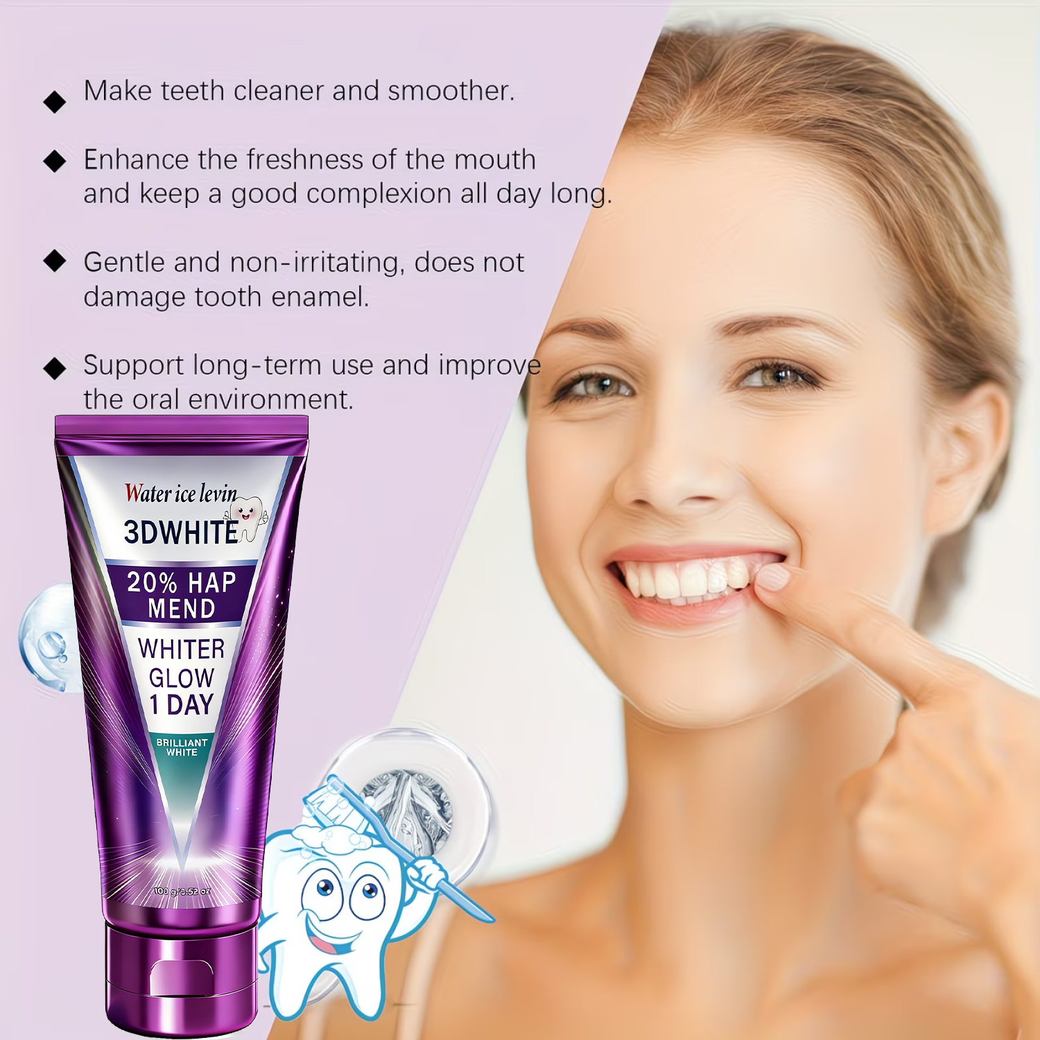 20% HAP 3D White Toothpaste -  - Teeth Whitening Charcoal review and price
