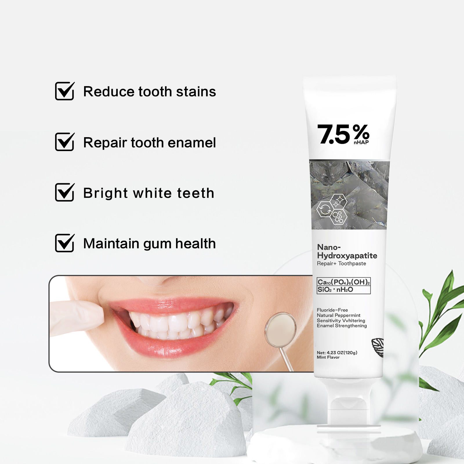 Nano Hydroxyapatite Toothpaste - Teeth Whitening Cream review and price