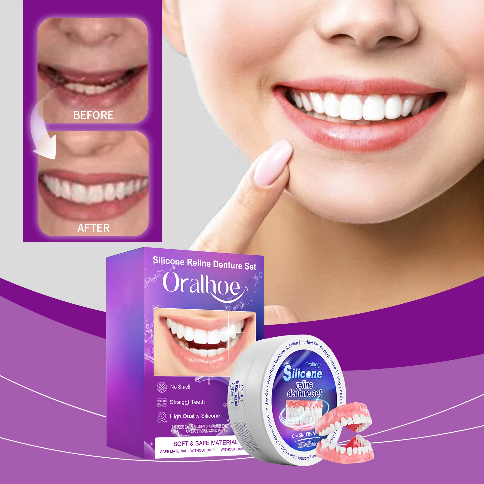 Silicone Denture Set Fit Tempo - Teeth Whitening With Braces review and price