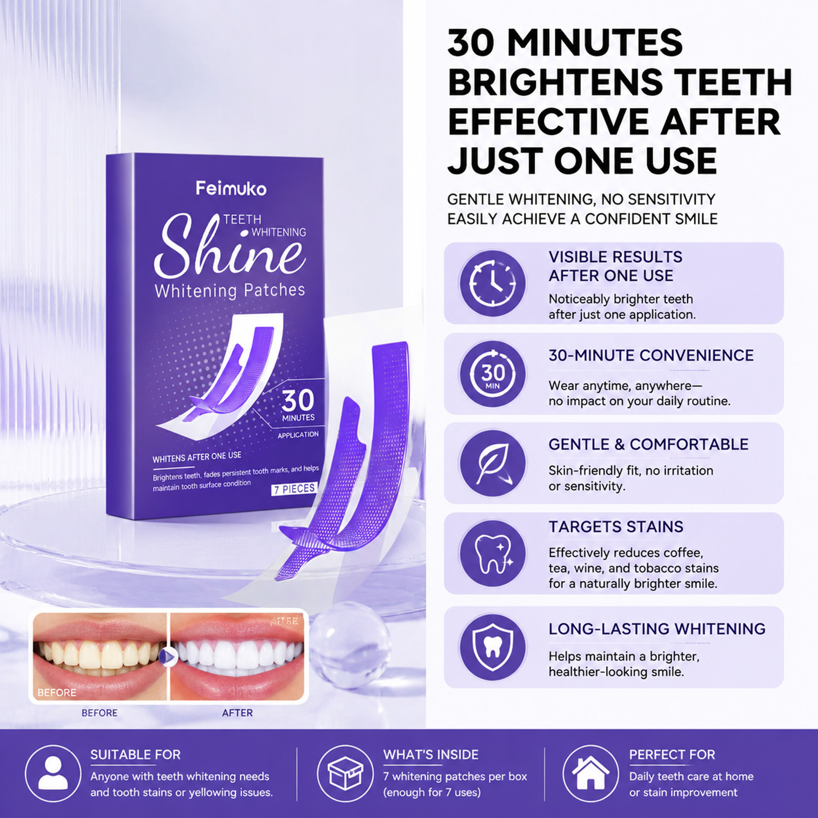 30Mins Teeth Whitening Strips  - Teeth Whitening Cream review and price