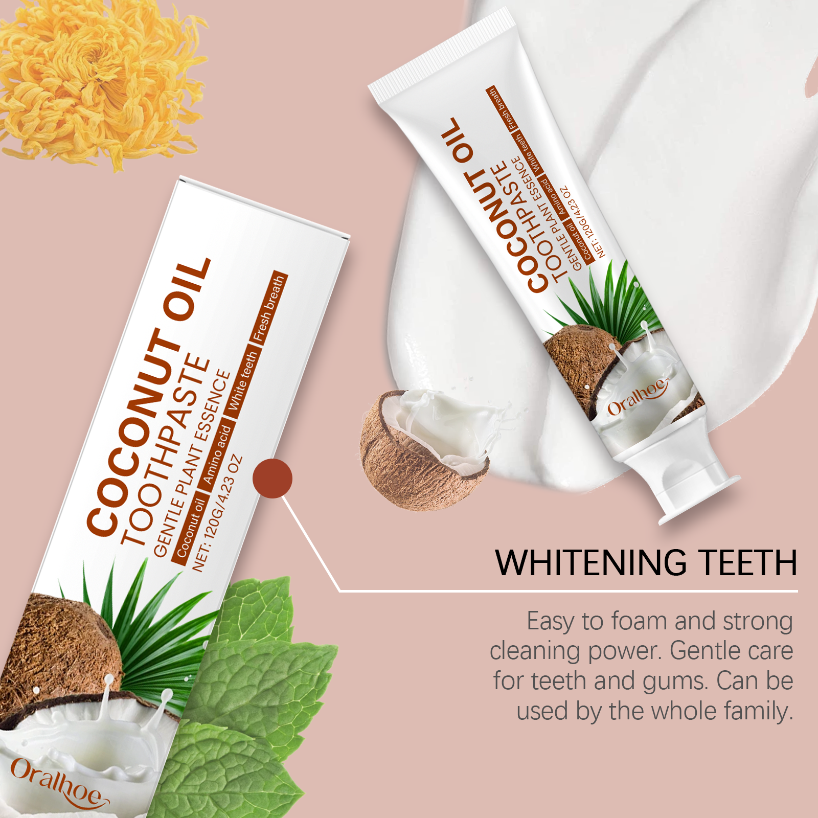 Coconut Oil Toothpaste Teeth W - Teeth Whitening Cream review and price