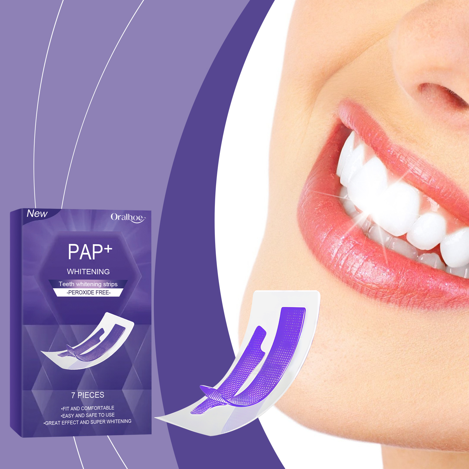 Purple Teeth Whitening Strips  - Teeth Whitening Cream review and price