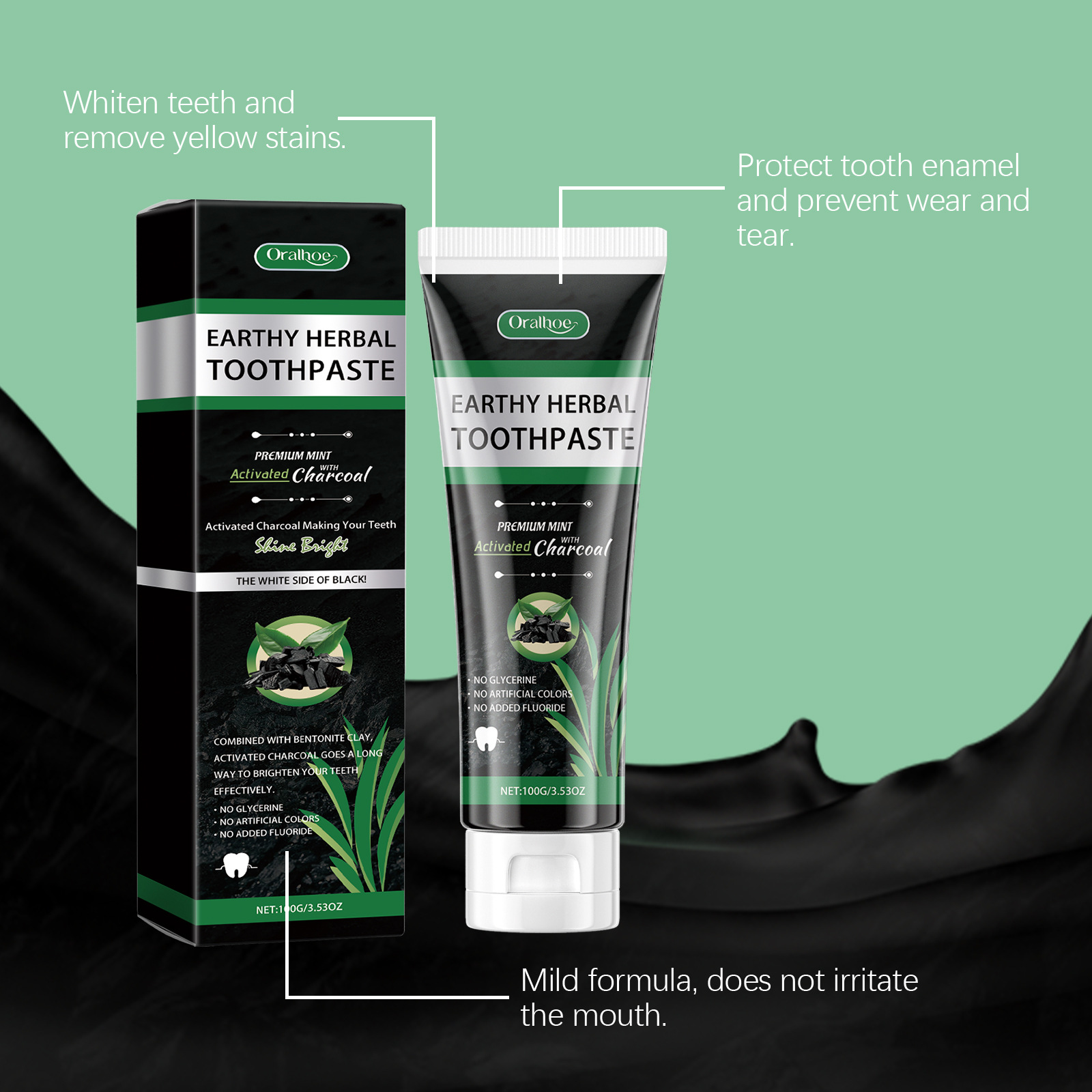 Bamboo Charcoal Mint Toothpast - Teeth Whitening Natural review and price